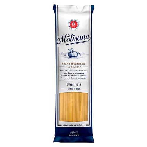 Macarrão de Sêmola de Trigo Durum Trafilata al Bronzo Spaghetto 15 La Molisana Pacote 500g