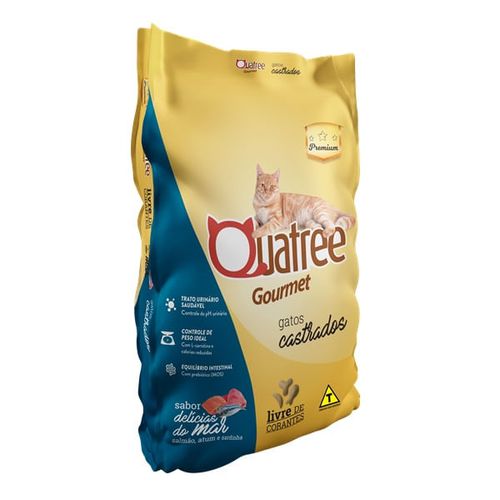 Ração Quatree Gourmet Gatos Castrados Delícias do Mar 1,0Kg