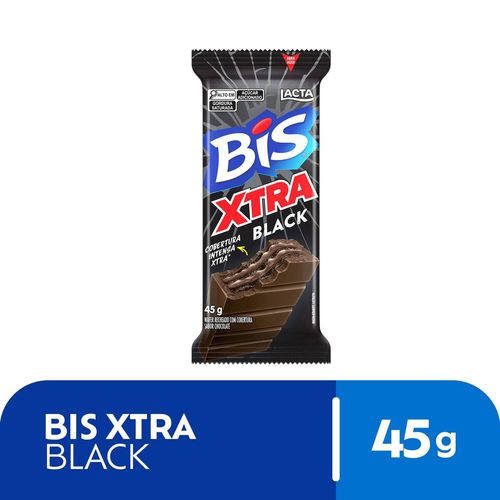 Bis Xtra Black (Wafer recheado e com cobertura sabor chocolate meio amargo) 45g