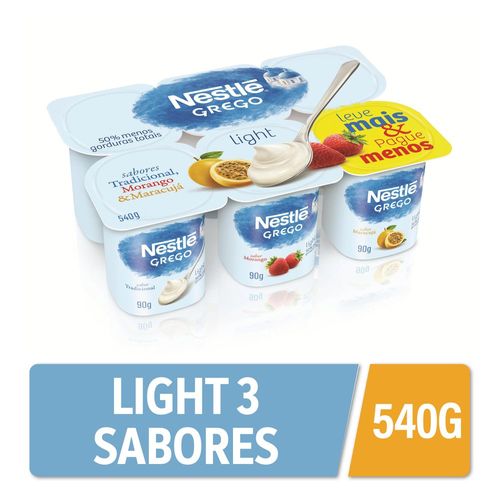 Iogurte Grego Nestlé Light 3 Sabores 540g