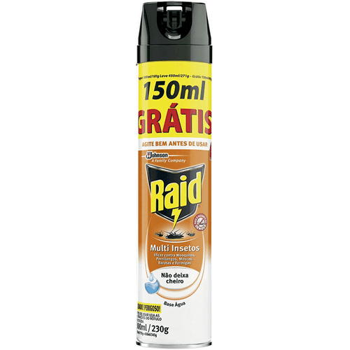 Inseticida Aerossol Multi-Insetos Base Água sem Cheiro Raid Frasco 420ml Spray Leve Mais Pague Menos