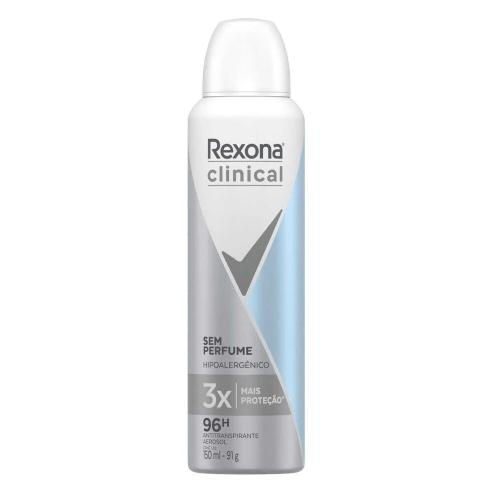 Rexona Antitranspirante Aerosol Clinical Sem Perfume 150Ml