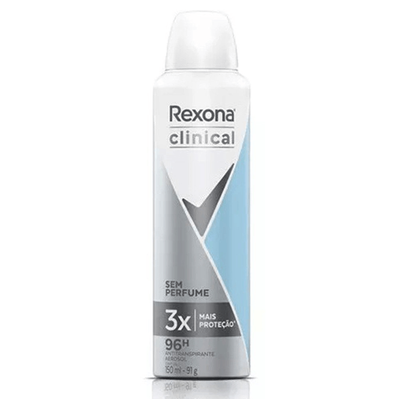 Antitranspirante-Aerossol-sem-Perfume-96h-Rexona-Clinical-150ml-Spray