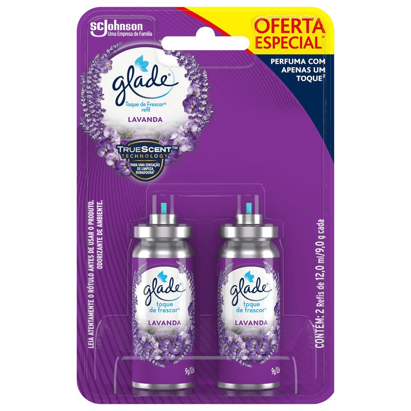 Odorizador-de-Ambiente-Lavanda-Glade-Toque-de-Frescor-Blister-2-Unidades-12ml-Cada-Spray-Refil-Oferta-Especial