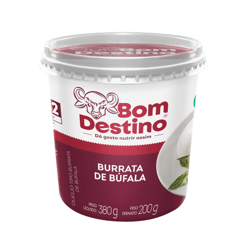 Queijo Burrata de Búfala Bom Destino Peso Líquido 380g Peso Drenado 200g