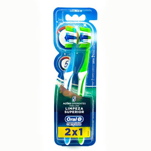 Escova Dental Macia 2x1 Oral-B Complete Limpeza Superior 2 Unidades