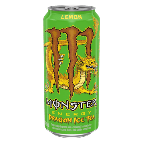 Composto Líquido Energético à Base de Taurina e Cafeína com Suco de Frutas e Chá Lemon Monster Dragon Ice Tea Lata 473ml