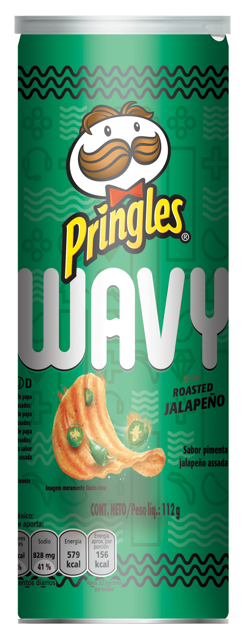 Salgadinho-de-Batata-Pimenta-Jalapeño-Assada-Pringles-Wavy-Tubo-112g