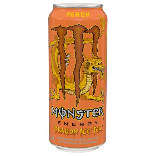 Composto Energético Líquido à Base de Taurina e Cafeína com Suco de Frutas e Chá Peach Monster Dragon Ice Tea Lata 473ml