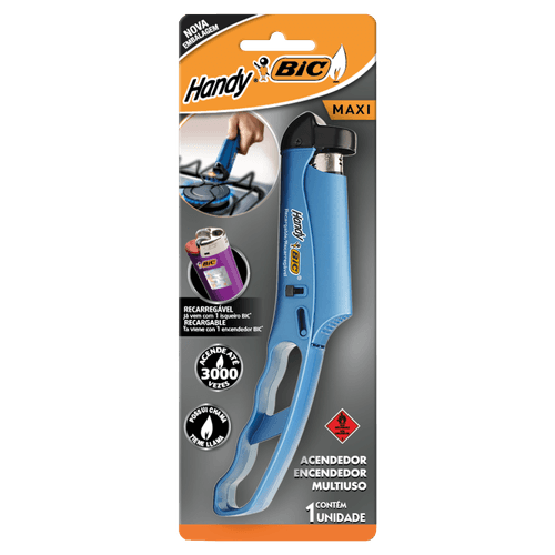 Acendedor Multiuso Azul Handy Bic Maxi