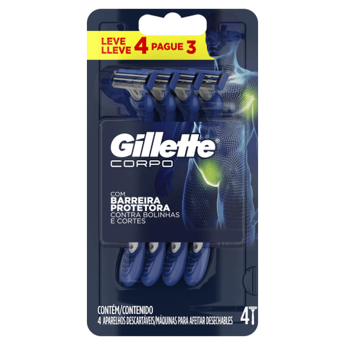 Aparelho Descartável Gillette Corpo Leve 4 Pague 3 Unidades