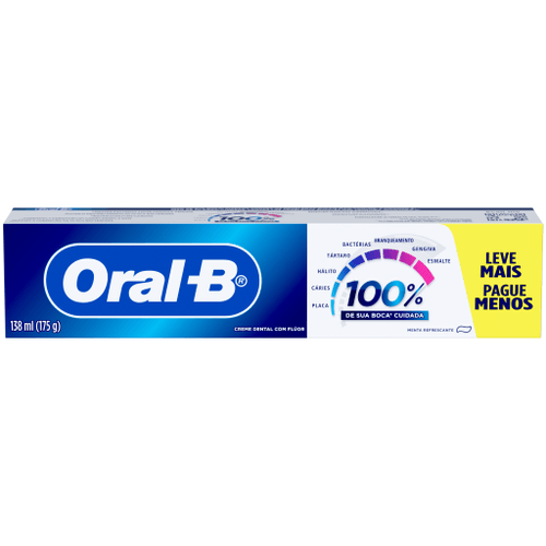 Creme Dental com Flúor Menta Refrescante Oral-B Caixa 175g Leve Mais Pague Menos