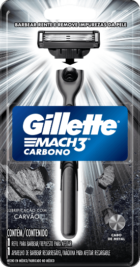 Aparelho-Recarregavel-e-Carga-para-Barbear-Gillette-Mach3-Carbono