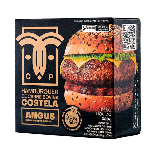 Hambúrguer Bovino Angus Carapreta Costela 360g