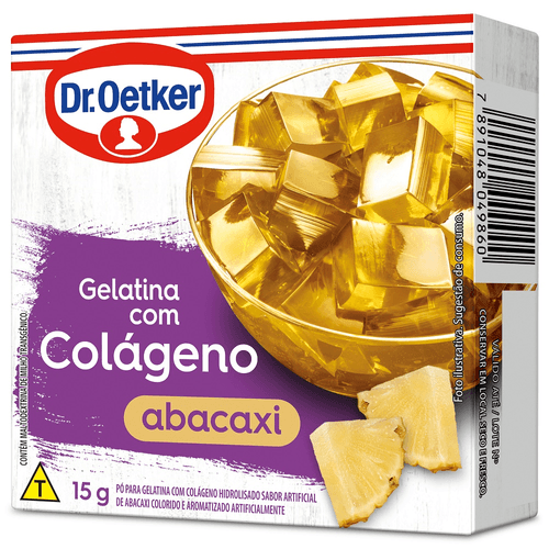 Gelatina Pó com Colágeno Abacaxi Dr. Oetker Caixa 15g