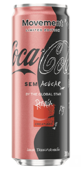 Refrigerante Transformação Sem Açúcar Rosália Creations Coca-cola Movement Lata 310ml