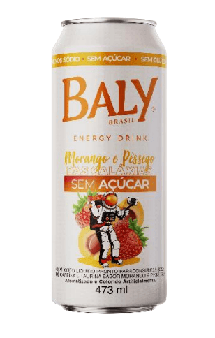 Energético Baly  Morango e Pêssego Sem Açúcar 473ml