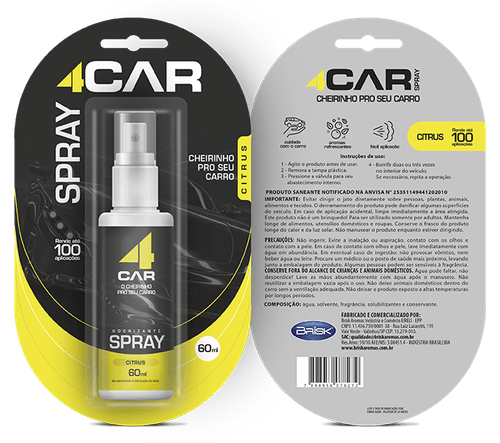 AROMATIZ AUTO 4CAR 60ML-SPRAY CITRUS