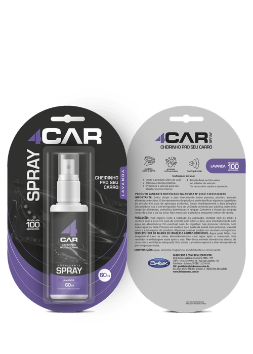 AROMATIZ AUTO 4CAR 60ML-SPRAY LAV