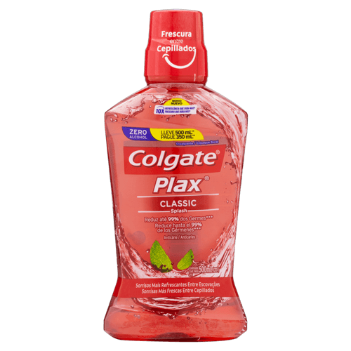 Antisséptico Bucal Colgate Plax Classic sem Álcool Leve 500 ml Pague 350 ml