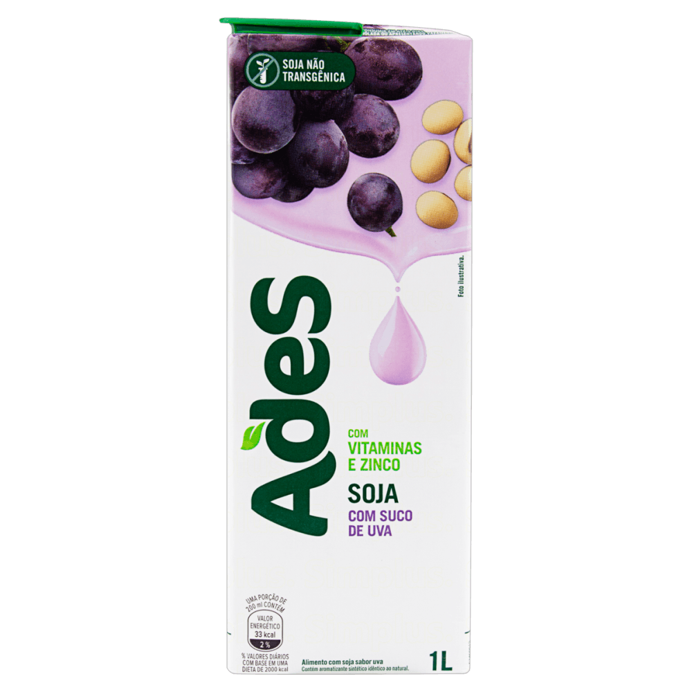SUCO SOJA ADES UVA 1L