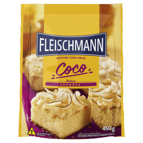 Mistura Para Bolo Cremoso Coco Fleischmann Pacote 450g