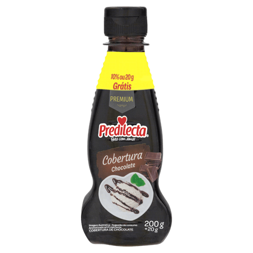 Cobertura para Sorvete Chocolate Predilecta Premium Squeeze 220g Grátis 20g