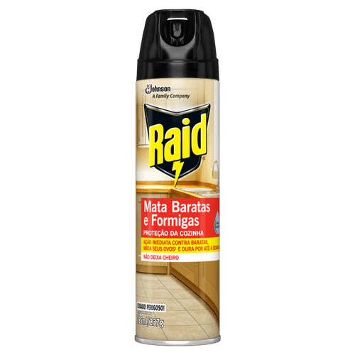 Inseticida Aerossol Mata Baratas e Formigas Raid Frasco 285ml