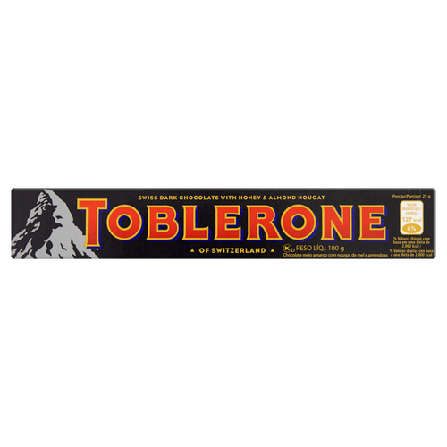 Chocolate Meio Amargo com Nougat de Mel e Amêndoas Toblerone Caixa 100g