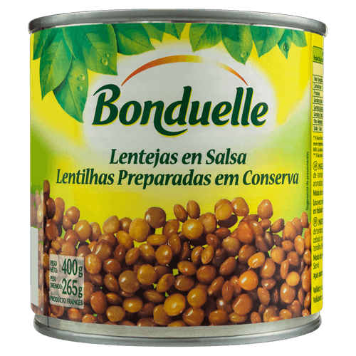 Lentilha em Conserva Bonduelle Lata Peso Líquido 400g Peso Drenado 265g