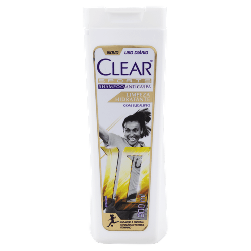 Shampoo Anticaspa com Eucalipto Clear Sports Limpeza Hidratante Frasco 200ml
