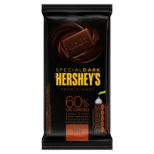 Chocolate Amargo 60% Cacau Tradicional Hershey's Special Dark Pacote 100g