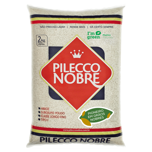 Arroz Polido Tipo 1 Pilecco Nobre Pacote 2kg