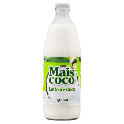 Leite de Coco Pasteurizado e Homogeneizado Mais Coco Vidro 500ml