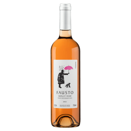 Vinho Brasileiro Rosé Seco Fausto Merlot Serra Gaúcha Garrafa 750ml