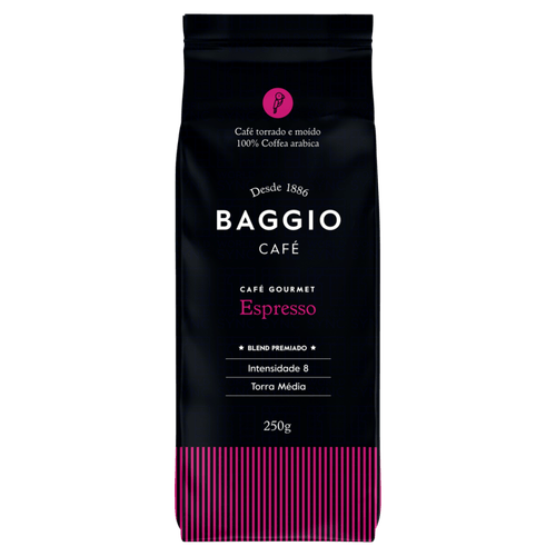 Café Torrado e Moído Espresso 100% Arábica Baggio Pacote 250g