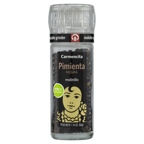 Pimenta-Preta Grãos Tampa com Moedor Carmencita Vidro 50g