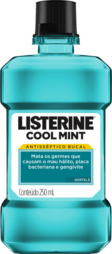 Enxaguante Bucal Antisséptico Hortelã Listerine Cool Mint Frasco 250ml