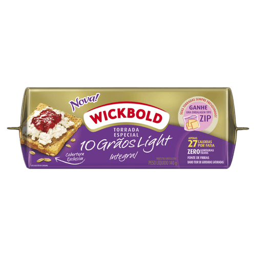 Torrada Especial 10 Grãos Wickbold Pacote 140g