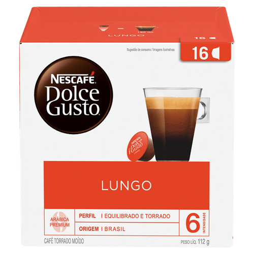 Café em Cápsula NESCAFÉ DOLCE GUSTO Lungo 16 Cápsulas