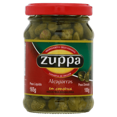 Alcaparra em Conserva Zuppa Vidro Peso Líquido 165g Peso Drenado 100g