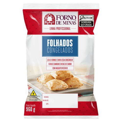 Folhado Congelado Frango Forno De Minas Profissional Pacote 1Kg