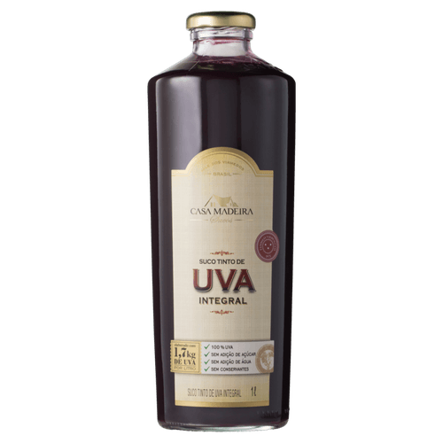 Suco Casa Madeira Integral Uva Vidro 1L