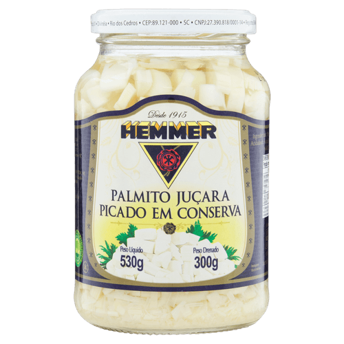 Palmito Jussara Picado Hemmer Vidro 300 g