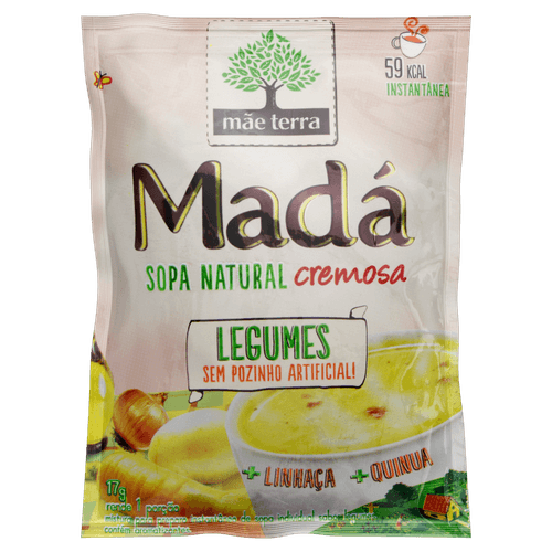Sopa Madá Mãe Terra Natural Cremosa Legumes, Linhaça e Quinua 17 g