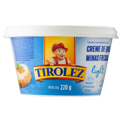 Creme de Queijo Minas Frescal Light Tirolez Pote 220 g