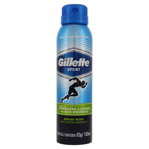 Antitranspirante Sport Power Rush Gillette 150ml Spray