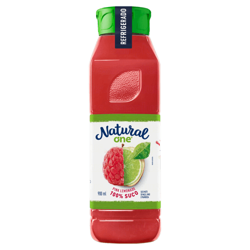 Suco Misto Maçã, Limão e Framboesa Pink Limonade sem Adição de Açúcar Natural One Refrigerado Garrafa 900ml