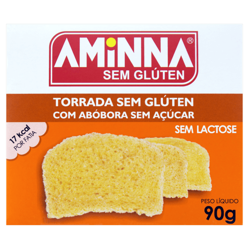 Torrada com Abóbora sem Glúten Zero Lactose Zero Açúcar Caixa 90g