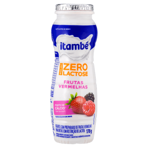 Iogurte Parcialmente Desnatado com Preparado de Frutas Vermelhas Zero Lactose para Dietas com Restrição de Lactose Itambé Nolac Frasco 170g